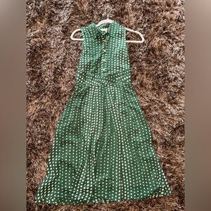 Anthropologie Green Polka Dot Dress